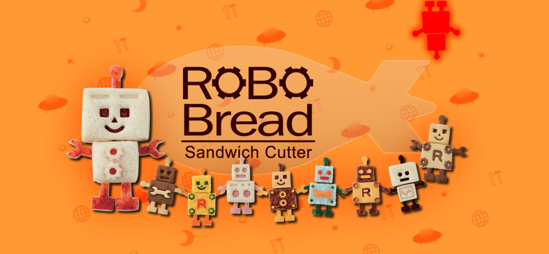 Robo Bread sandwich cutter making robot-shaped sandwiches
